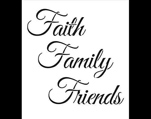 אמונה משפחה חברים על ידי סטודיו12 | מסורתי ואלגנטי לשימוש חוזר מיילר תבנית / ציור, גיר, מעורב